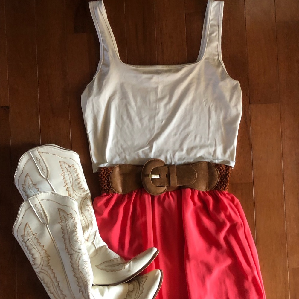 Rue21 belted maxi Spring skirt westerncore  cowgirlcore cottagecore